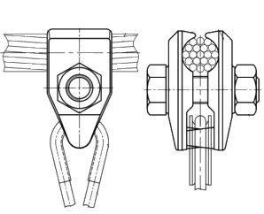 КС-046-4 Зажим струновой для контактного провода